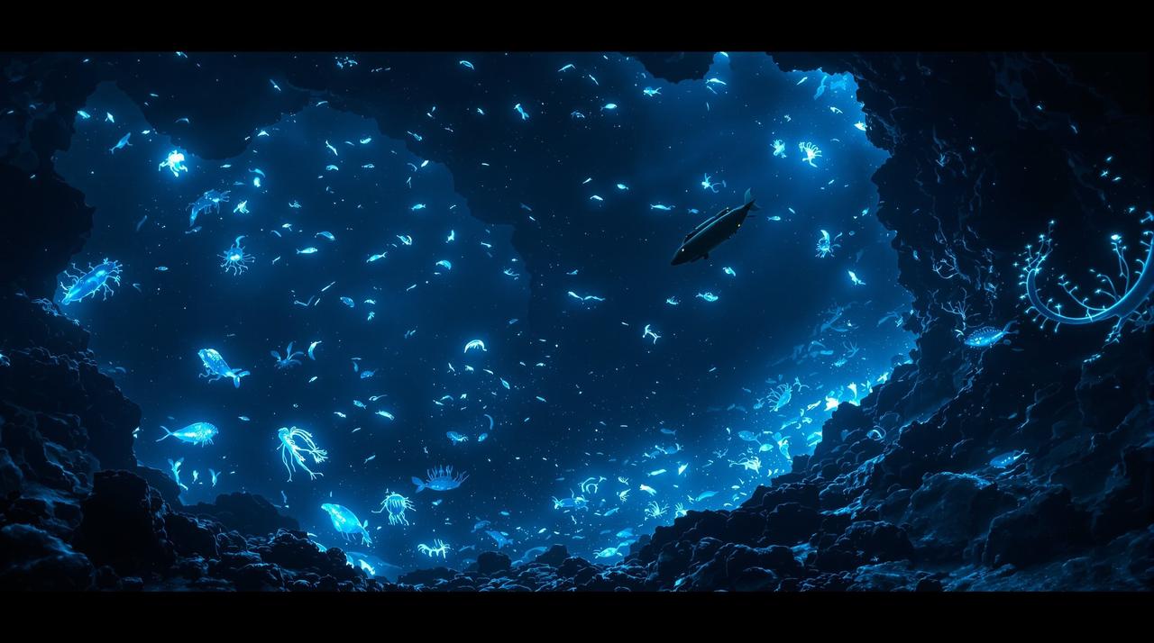 天意影视作品《深海探秘》宣传海报，纪录片类型作品